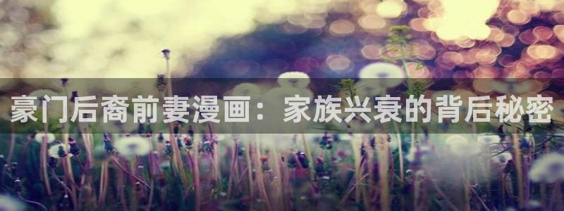 包子漫画苹果版：豪门后裔前妻漫画：家族兴衰的背后秘密